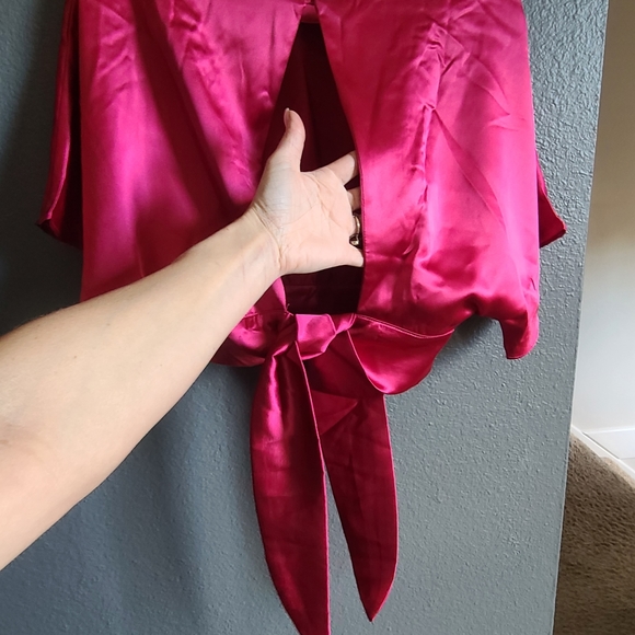 NWOT Lulu's Satin crop top - Picture 3 of 4